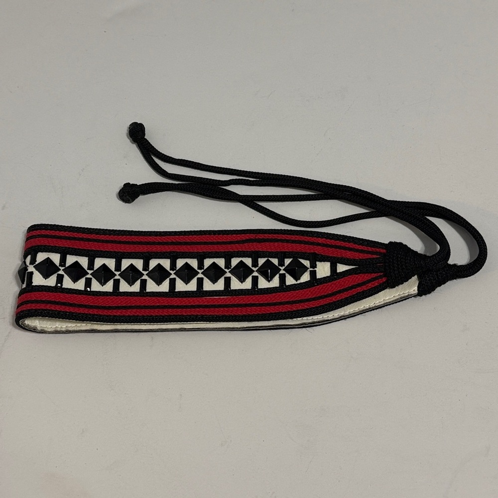 R.J. Graziano Red and Black Studded Belt. VINTAGE